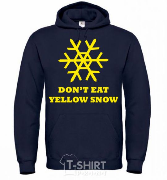 Men`s hoodie DON`T EAT YELLOW SNOW navy-blue фото