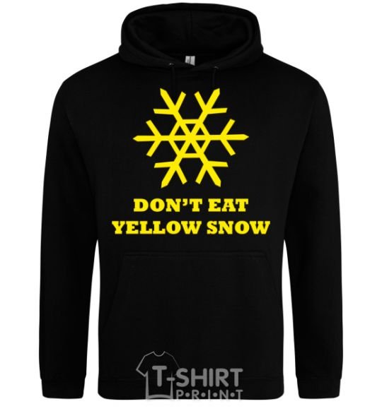 Men`s hoodie DON`T EAT YELLOW SNOW black фото