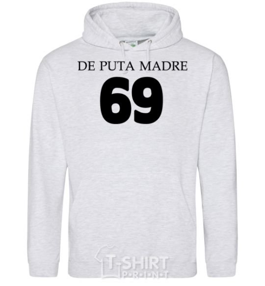 Men`s hoodie DE PUTA MADRE sport-grey фото