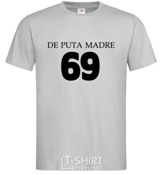Men's T-Shirt DE PUTA MADRE grey фото