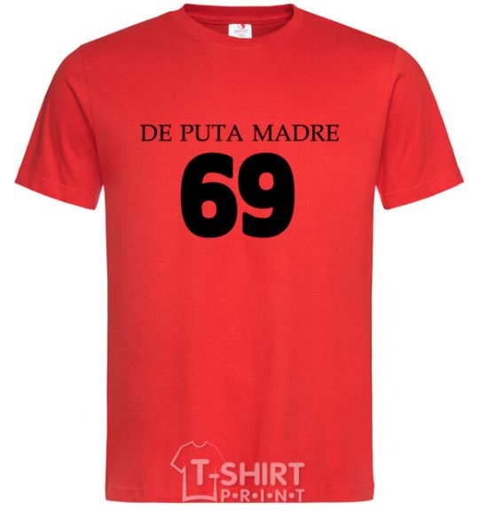 Men's T-Shirt DE PUTA MADRE red фото