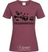 Women's T-shirt USE PROTECTION! burgundy фото