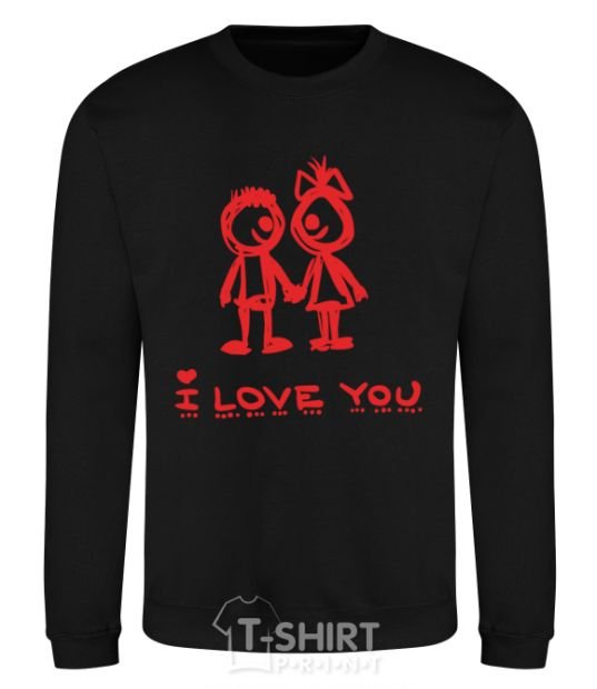 Sweatshirt I LOVE YOU. RED COUPLE. black фото