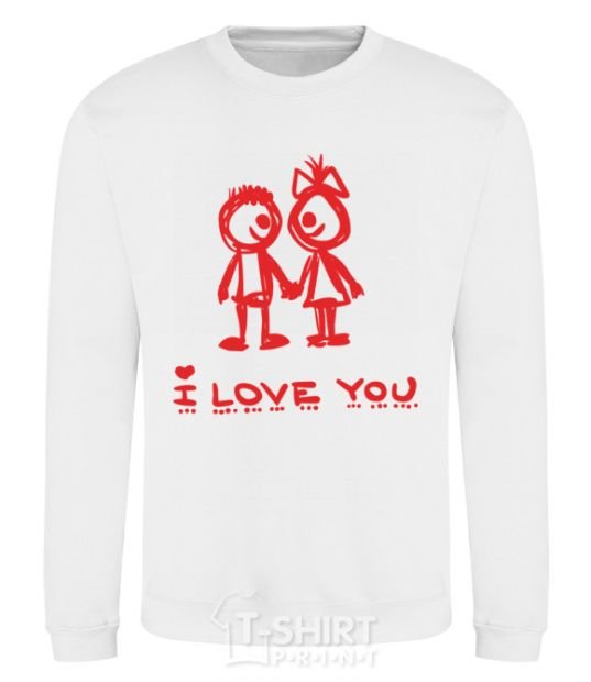 Sweatshirt I LOVE YOU. RED COUPLE. White фото