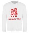 Sweatshirt I LOVE YOU. RED COUPLE. White фото