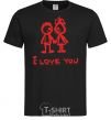 Men's T-Shirt I LOVE YOU. RED COUPLE. black фото