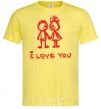 Men's T-Shirt I LOVE YOU. RED COUPLE. cornsilk фото