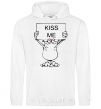 Men`s hoodie KISS ME White фото