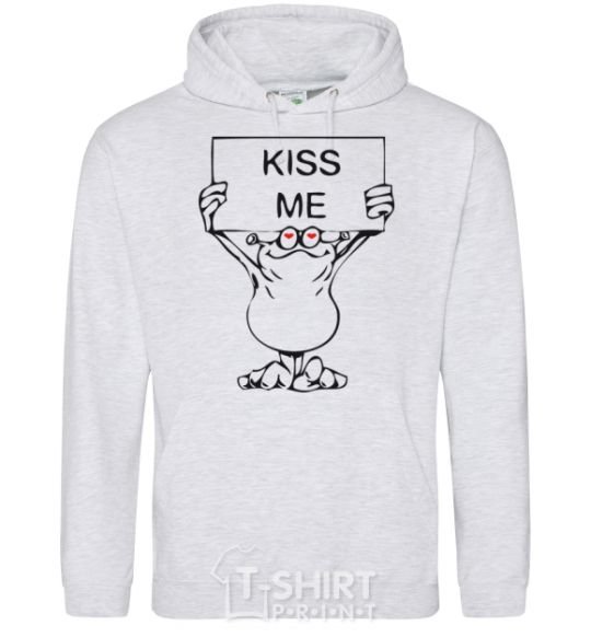 Men`s hoodie KISS ME sport-grey фото