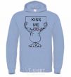 Men`s hoodie KISS ME sky-blue фото
