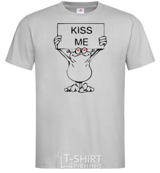 Men's T-Shirt KISS ME grey фото