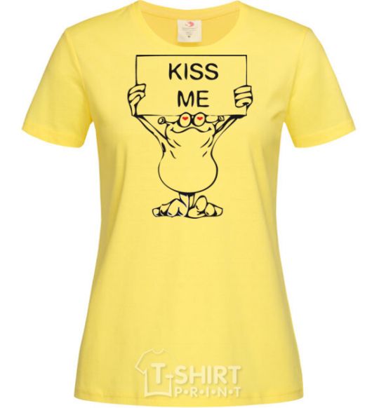 Women's T-shirt KISS ME cornsilk фото