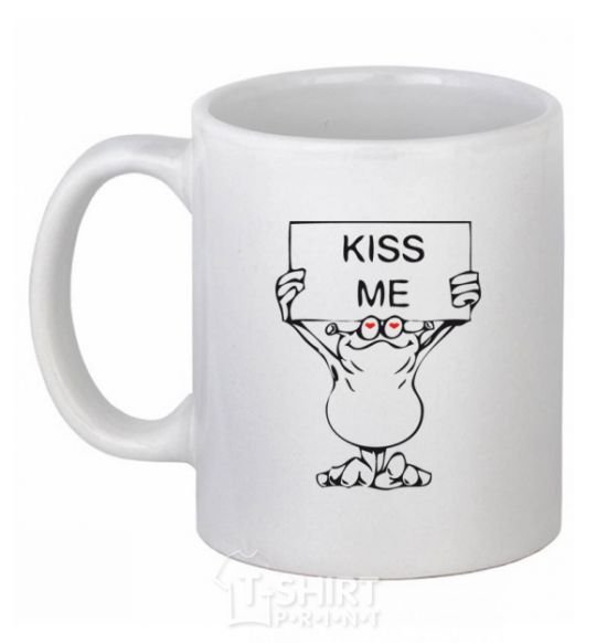 Ceramic mug KISS ME White фото