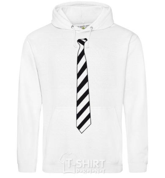 Men`s hoodie Striped tie White фото