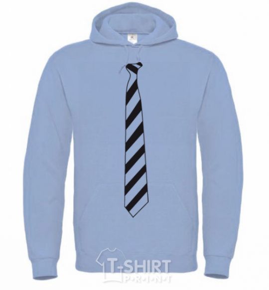 Men`s hoodie Striped tie sky-blue фото