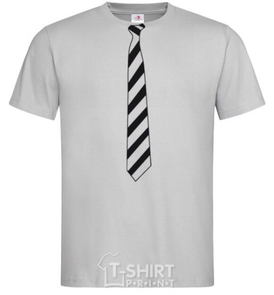 Men's T-Shirt Striped tie grey фото