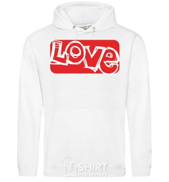 Men`s hoodie DRAWN LOVE White фото