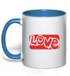 Mug with a colored handle DRAWN LOVE royal-blue фото