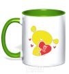 Mug with a colored handle ME TO YOU kelly-green фото