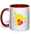 Mug with a colored handle ME TO YOU red фото