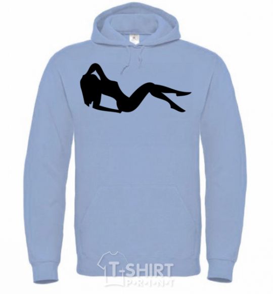 Men`s hoodie GIRL sky-blue фото