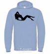 Men`s hoodie GIRL sky-blue фото