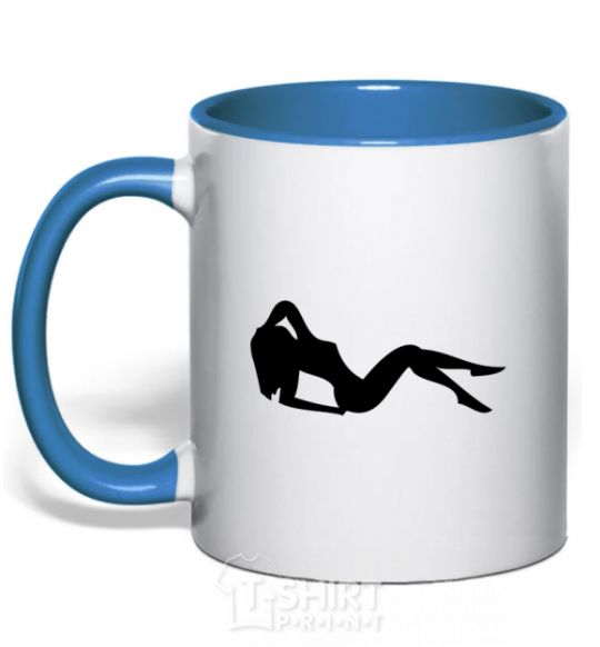 Mug with a colored handle GIRL royal-blue фото