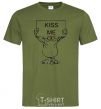 Men's T-Shirt KISS ME poster millennial-khaki фото