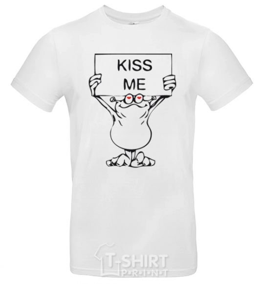 Men's T-Shirt KISS ME poster White фото