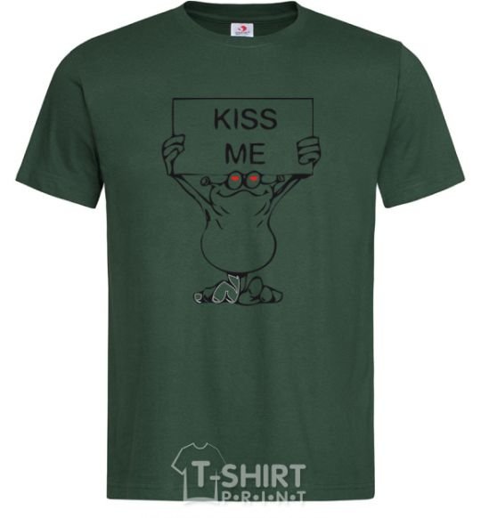 Men's T-Shirt KISS ME poster bottle-green фото