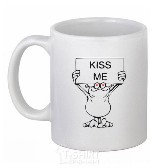 Ceramic mug KISS ME poster White фото