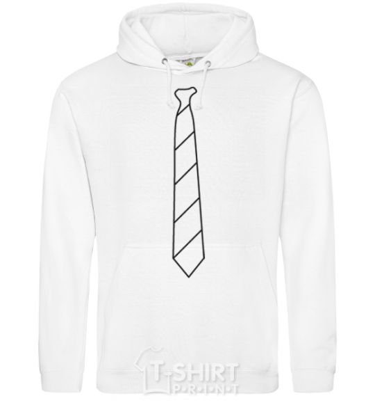 Men`s hoodie Light striped tie White фото