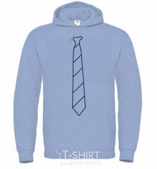Men`s hoodie Light striped tie sky-blue фото