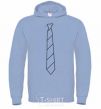 Men`s hoodie Light striped tie sky-blue фото