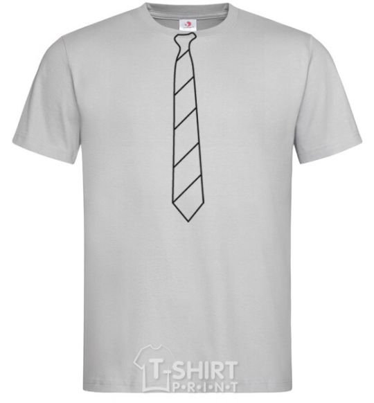 Men's T-Shirt Light striped tie grey фото