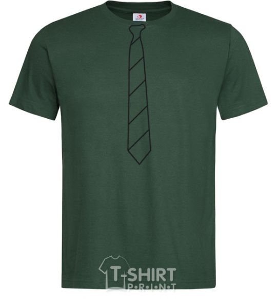 Men's T-Shirt Light striped tie bottle-green фото