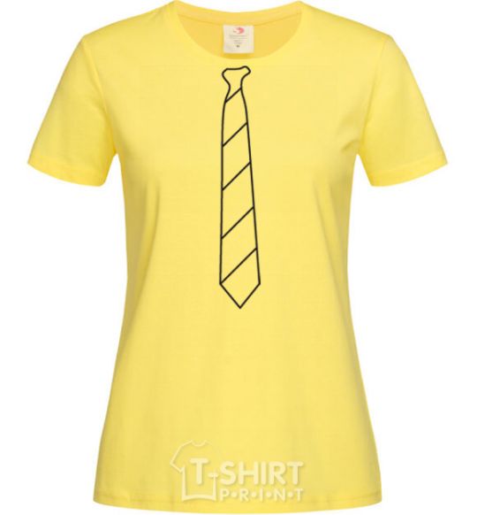Women's T-shirt Light striped tie cornsilk фото
