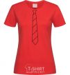 Women's T-shirt Light striped tie red фото