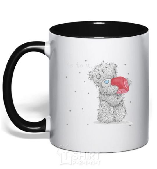Чашка с цветной ручкой TEDDY BEARS HEART Черный фото