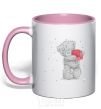 Чашка с цветной ручкой TEDDY BEARS HEART Нежно розовый фото