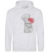 Men`s hoodie TEDDY BEARS HEART sport-grey фото