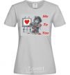 Women's T-shirt TEDDY BEAR POSTCARD grey фото