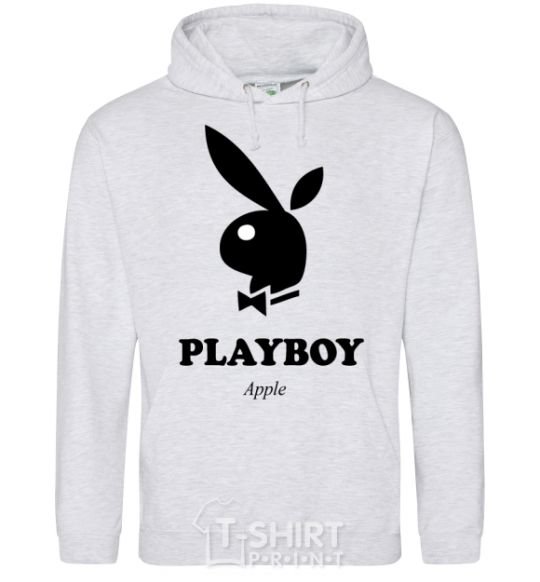 Мужская толстовка (худи) PLAYBOY APPLE Серый меланж фото