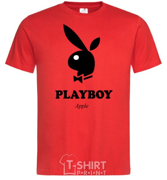 Men's T-Shirt PLAYBOY APPLE red фото