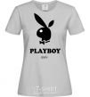 Женская футболка PLAYBOY APPLE Серый фото