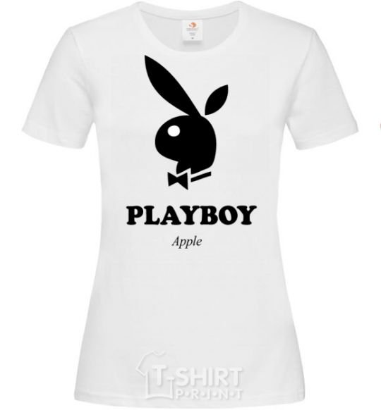 Women's T-shirt PLAYBOY APPLE White фото