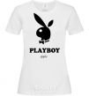 Women's T-shirt PLAYBOY APPLE White фото