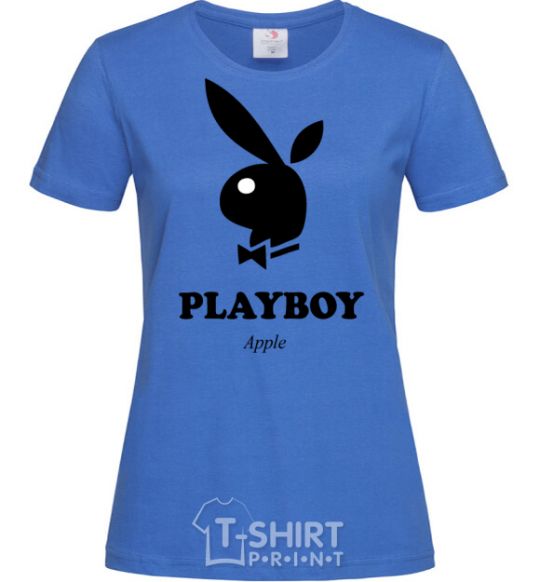 Women's T-shirt PLAYBOY APPLE royal-blue фото