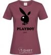 Women's T-shirt PLAYBOY APPLE burgundy фото