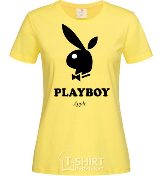 Women's T-shirt PLAYBOY APPLE cornsilk фото